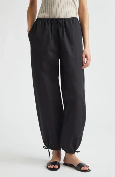 Totême Toteme Organic Cotton Drawstring Trousers In Black
