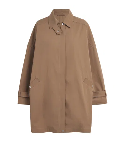 Totême Organic Cotton Oversized Trench Coat In Brown