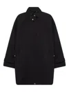 Totême Toteme Women Black Organic Cotton Oversized Trench Jacket