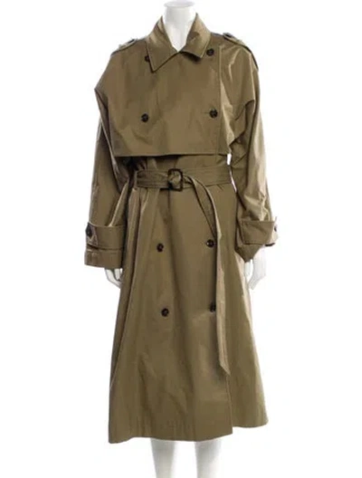 Pre-owned Totême Organic Cotton Trench Trench Coat In Green