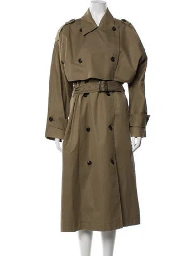 Pre-owned Totême Organic Cotton Trench Trench Coat In Green