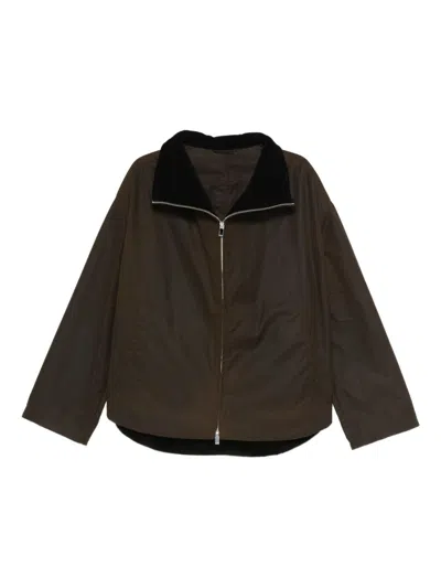 Totême Organic Cotton Zipped Jacket In Black