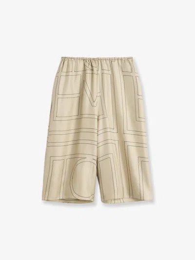 Totême Organic Silk Bermuda Shorts In Neutral
