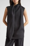Totême Toteme Organza Scarf Blouse In Black