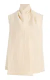 Totême Organza Scarf Top In White