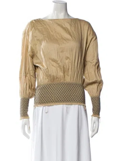 Pre-owned Totême Orsaria Bateau Neckline Blouse In Neutral
