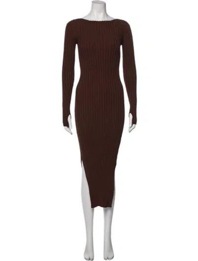 Pre-owned Totême Orville Dress Midi Length Dress In Brown