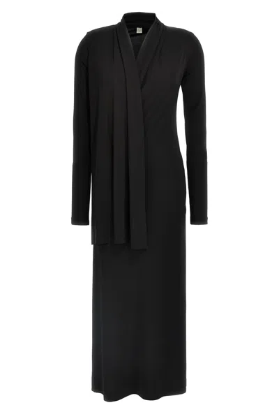 Totême 'overlapped Jersey' Dress In Black