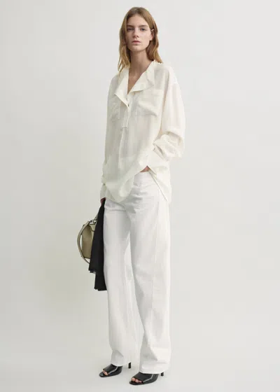 Totême Overlapping Collar Blouse Milk In Multi