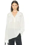 Totême Overlapping Collar Blouse In White