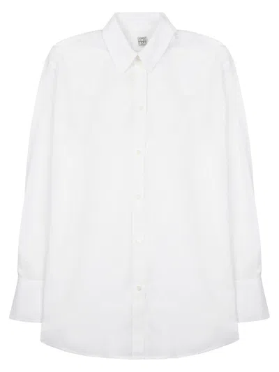 Totême Toteme Oversize Cotton-linen Shirt For Women In White
