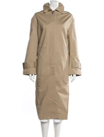 Pre-owned Totême Oversize Gabardine Car Coat Trench Coat In Green