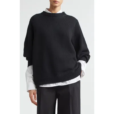 Totême Toteme Oversize Organic Cotton Sweater In Black