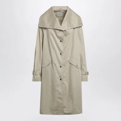 Totême Toteme Oversize Organic Cotton Trench Coat In Beige In Animal Print