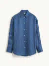 Totême Toteme Oversize Stripe Silk Button-up Shirt In Blue