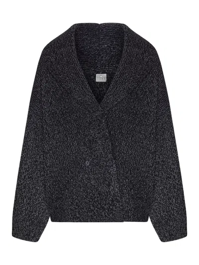 Totême Double-breasted Shawl-collar Cardigan In Black