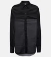 Totême Oversized Cotton-blend Shirt In Black