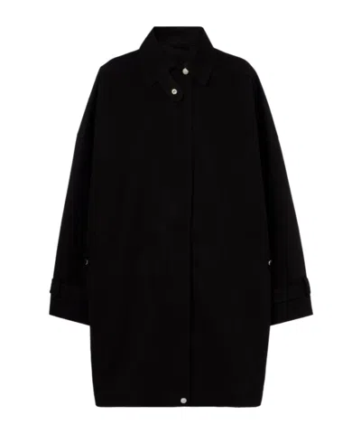Totême Oversized Cotton Coat In Black