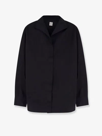 Totême Oversized Cotton Shirt In Black