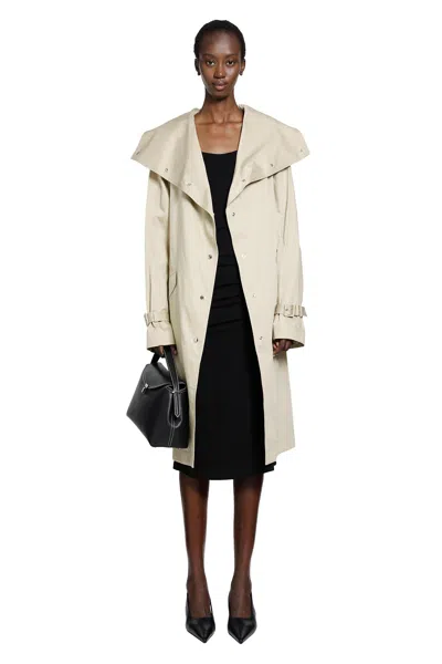 Totême Oversized Cotton Trench Coat In Sand