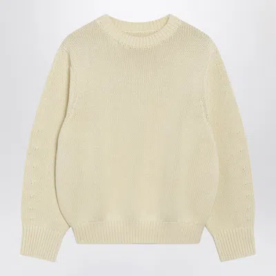 Totême Toteme Oversized Cream Cotton Crewneck Sweater In Neutral