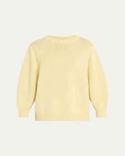 Totême Oversized Crew Knit Sweater In Yellow