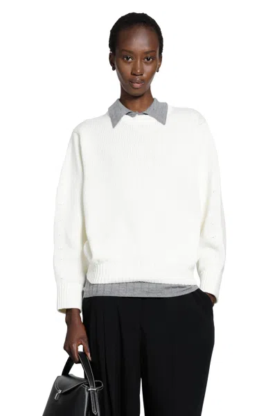 Totême Oversized Crew Knit In White