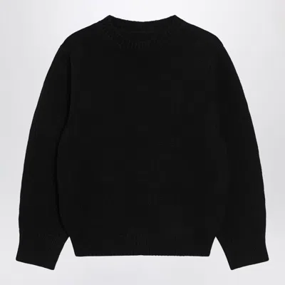 Totême Toteme Oversized Crewneck Sweater In Black Cotton