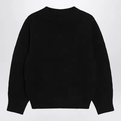 Totême Toteme Oversized Crewneck Sweater In Cotton In Black