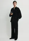 Totême Oversized Devoré Shirt Black In Black