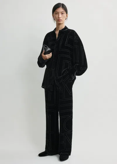 Totême Oversized Devoré Shirt Black Petite