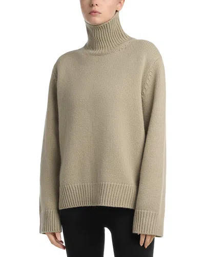 Totême Oversized Lambswool Turtleneck Sweater In Gray