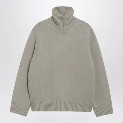 Totême Toteme Oversized Lambswool Turtleneck Sweater In Gray