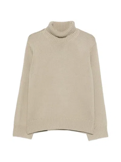Totême Oversized Lambswool Turtleneck Sweater In Neutral