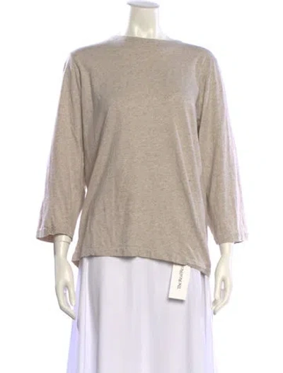 Pre-owned Totême Oversized Long Sleeve Cotton Tee Bateau Neckline Sweatshirt In Neutral