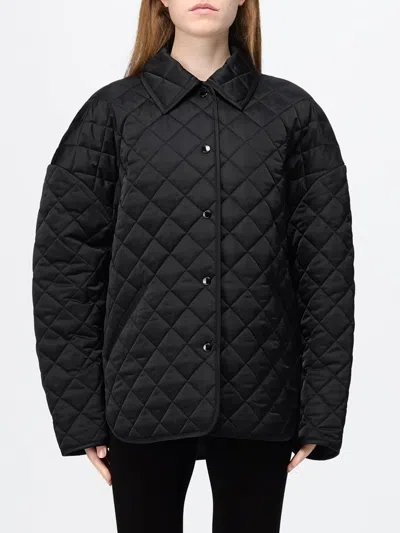 Totême Toteme Oversized Quilted Nylon Shirt Jacket With Dropped Shoulders In Black
