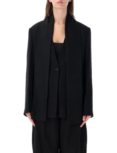 Totême Toteme Oversized Shawl Collar Jacket In Black