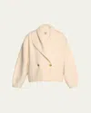 Totême Oversized Shawl Double-breasted Wool Cardigan In Open White