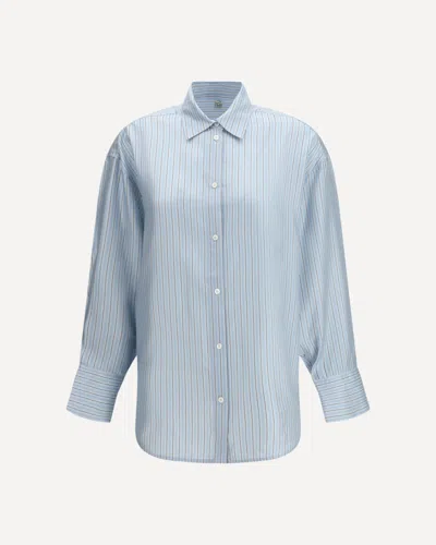 Totême Oversized Striped Shirt In Blue