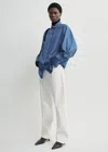 Totême Toteme Oversize Stripe Silk Button-up Shirt In Multi
