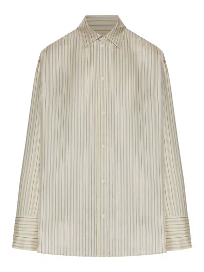 Totême Oversized Striped Shirt In Neutral