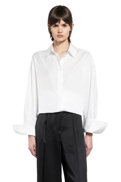 Totême Oversized Striped Shirt In White