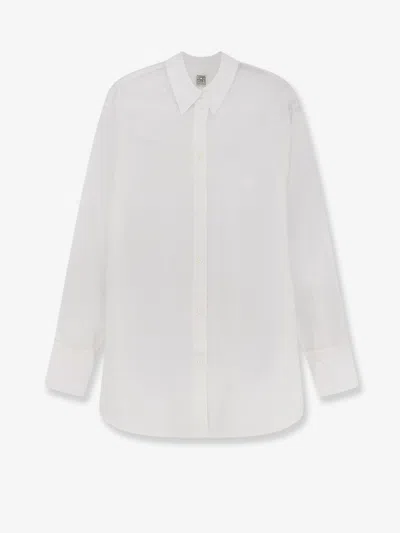 Totême Oversized Summer Cotton And Linen Shirt In Animal Print