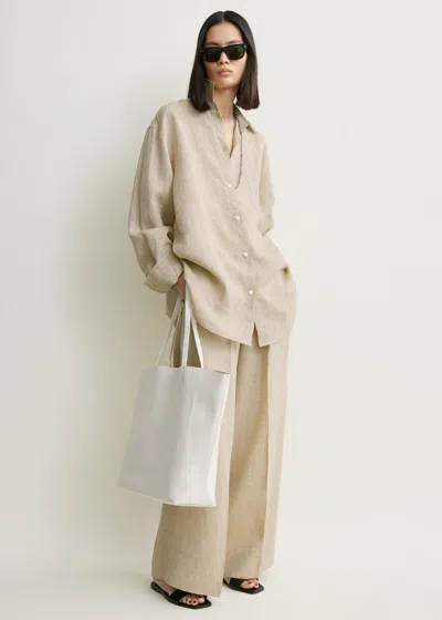 Totême Oversized Summer Shirt Natural In Brown