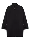 Totême Toteme Women Black Organic Cotton Oversized Trench Jacket