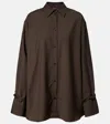 Totême Oversized Wool Shirt In Brown