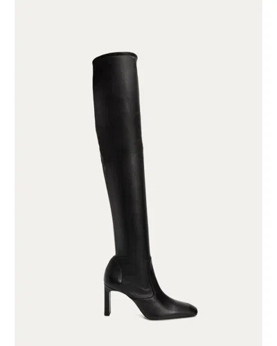 Totême Over-the-knee Stretch Leather Boots In Black