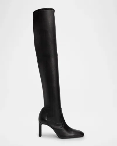 Totême Over-the-knee Stretch Leather Boots In Black