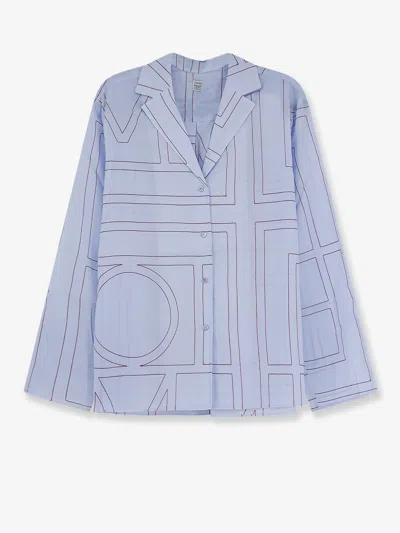 Totême Pajamas Cotton Blend Shirt In Blue