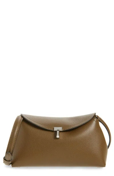Totême Toteme Palmellata T-lock Leather Clutch Crossbody In Brown